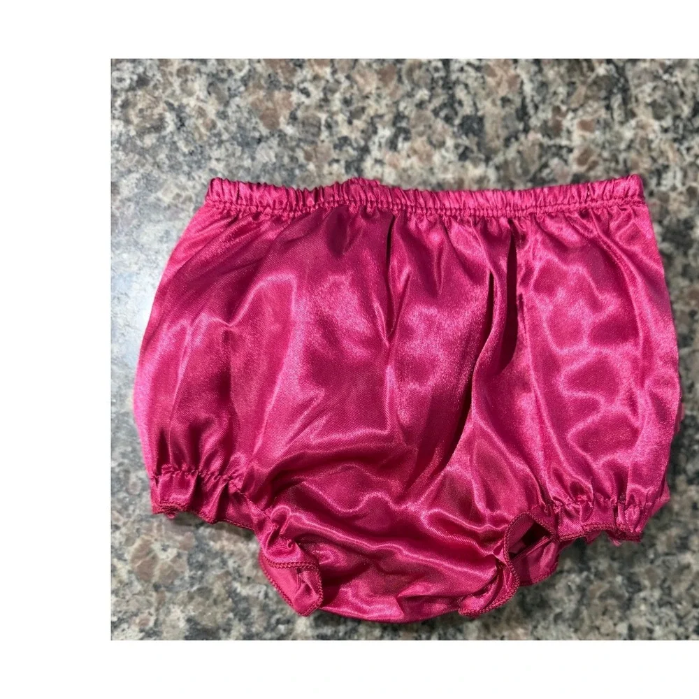 Ruffle Butts Baby Girls Pink Satin Rosette Diaper Cover Bloomers Magenta Floral